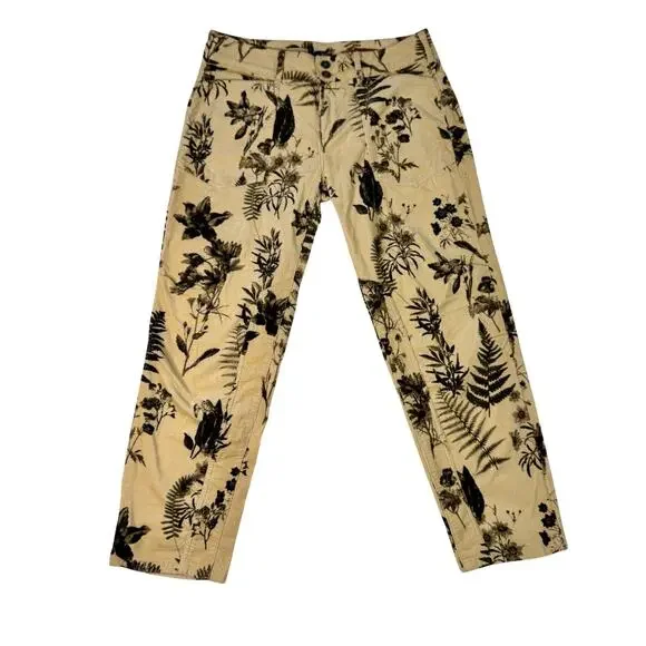 Pilcro Anthropologie Wanderer Mid-Rise Corduroy Pants Beige Floral Women’s 30 - Picture 5 of 16